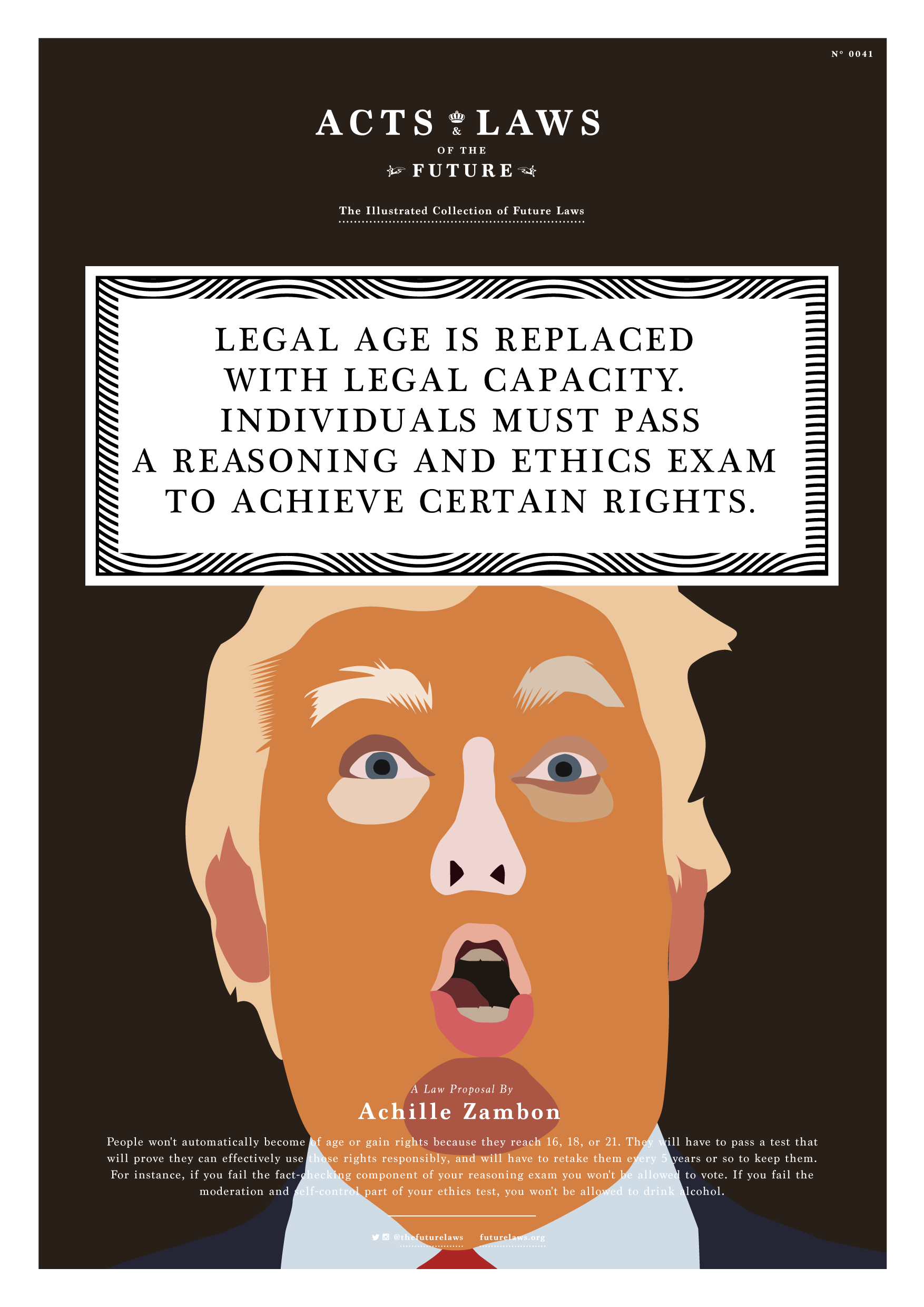 Legal age is replaced with legal capacity. Individuals must pass a reasoning and ethics exam in order to achieve certain rights.